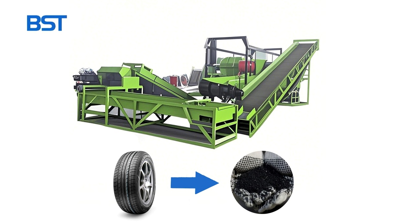 The Workflow of Tire Recycling Line
